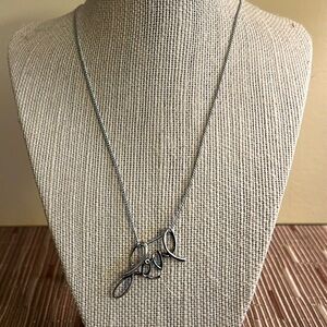 Sterling Silver LOVE Script Pendant Necklace